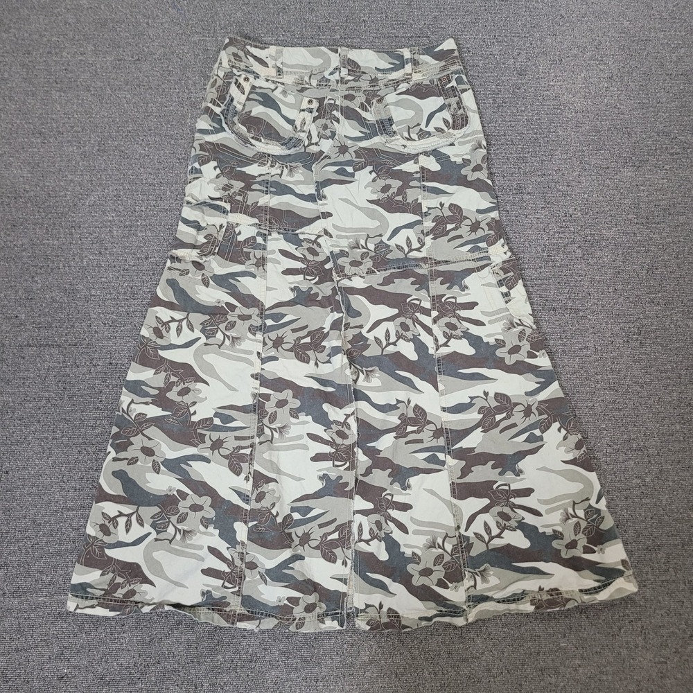 Bailey's Point Size 7 Maxi Skirt Women Floral Camo Paneled Cotton Utility